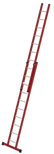 PROREGAL Échelle coulissante 2 parties GFK/aluminium avec traverse standard 2 x 10 échelons | échelle, échelle télescopique, escabeau, escabeau double, échelle