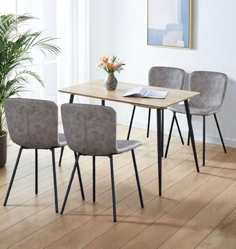 Hallowood Furniture Cullompton Small Dining Table and Chairs Set 4 120x70cm