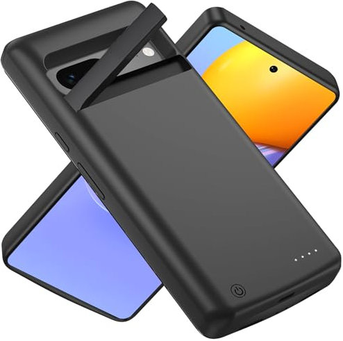 Giabuao Akkuhülle für Google Pixel 7 Pro, 10000 mAh, schlanke wiederaufladbare Ladehülle, erweiterte Ladehülle, Backup-Akkuladegerät, tragbare Powerbank für Pixel 7 Pro (6,7 Zoll), Schwarz
