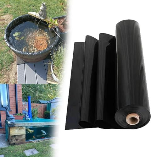 HDPE Pond Liner 0.2mm 3x2m Preformed Pond Membrane 5x5m 9x9m Garden Pond Tarpaulin Easy Cutting Sealing Film for Outdoor Ponds Fountain Waterfall Base, UV and Weather Resistant ( Size : 45.9x32.8ft )