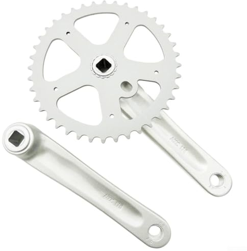 Single Speed Bike Crankset with 36T, 40T, 42T Steel Chainrings 170mm Square Taper Crank (40T)