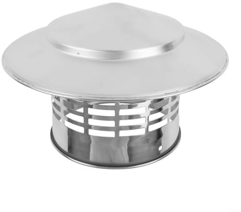 Chimney Cap, 304 Stainless Steel Chimney Cap Roof Vent Cover, Outlet Pipe Exhaust Hood Protective Shield, Boiler Flue Rain Cover Bowl(110mm)