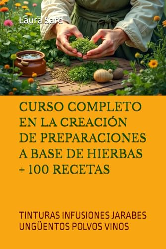 CURSO COMPLETO EN LA CREACIÓN DE PREPARACIONES A BASE DE HIERBAS + 100 RECETAS: TINTURAS INFUSIONES JARABES UNGÜENTOS POLVOS VINOS (Series Spanish)