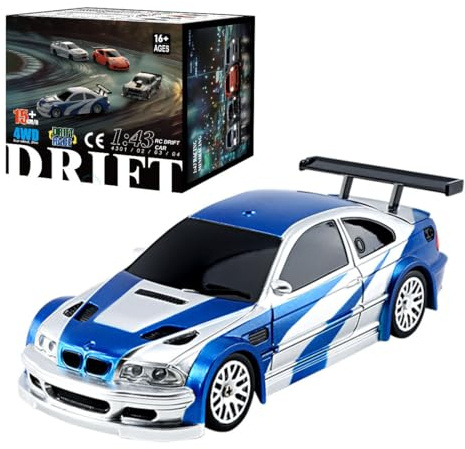 ExPrismarx RC Drift Car, 1:43 2.4G Full-proporzione RC Mini modello di auto da corsa elettrica con kit di luci a LED, ideale per adulti e ragazzi (versione RTR)
