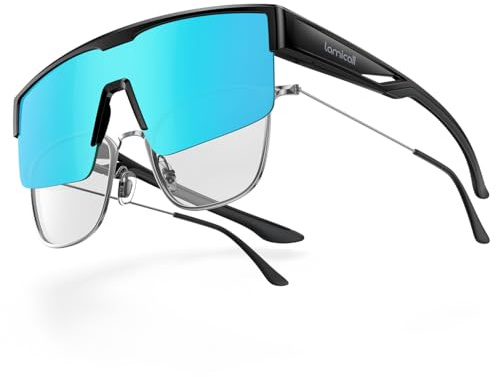 Lamicall Überzieh Sonnenbrille, Fahrradbrille für Brillenträger - [25g TR-90 Ultraleicht] Polarisierte Sonnenbrille über Normale Brille für Herren & Damen, UV400 Überziehbrille für Fahrrad Auto Angeln