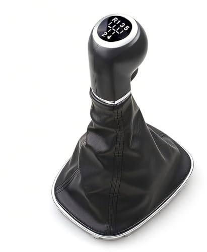 5 Speed Gear Shift Lever Knob with Gaiter Stick Cover for Vauxhall Corsa E (X15, 2014-2019), Opel Adam (M13, 2012-2019) & Corsa D (S07, 2006-2014), Ergonomic Grip Replacement Faux Leather Gear Boot Co
