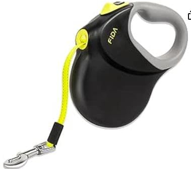 Rullande hundkoppel, infällbart koppel, flexibelt koppel, upp till 50 kg, nylonband med reflekterande sömmar för medelstora och stora hundar för promenader, 8 m, svart och gult