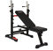 HAMMER Hantelbank Force 4.0 mit Rack, Hantelbank klappbar, Schrägbank, Flachbank, max. 180 kg Körpergewicht, Dipgriffe, Langhantelablage - Trainingsbank verstellbar Home Gym Bankdrücken