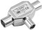 Antennenverteiler T-Kupplung für T-Adapter, 2-Wege-Antennenverteiler, TV-Verteiler, Koaxial-T-Splitter, TV-Antennenteiler, 2 weibliche Ausgänge - 1 männlicher Eingang