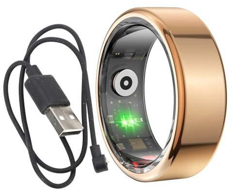 Smart Ring för Android och IOS, Vattentäta Bärbara Fitnessringar för Män och Kvinnor, Sömnspårare, övervakning Hela Dagen, Kamerafjärrkontroll (Rose guld)