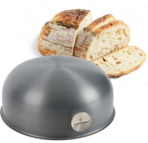 Brod & Taylor Baking Shell (Boule), Ultra-Light Alternative to Bread Cloche/Dutch Oven, No Preheating Needed, Sourdough Baking Shell for Crispy Crust and Even Baking, Easy to Clean, Aluminium, Grey