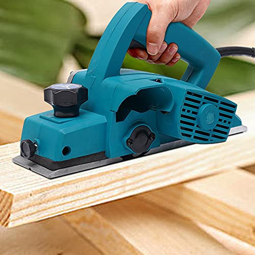 Qussse Piallatrice elettrica per legno da 800 W, portatile per legno, piallatrice elettrica con guida per lavoratori del legno per levigare e tagliare il legno