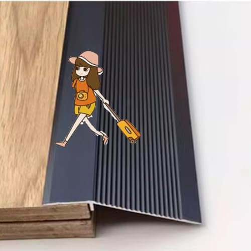 OPOLDBDMAC Antirutsch Türschwellenrampe 90×10cm Metall Übergangsleiste Abschlussprofil, Rampe Übergangsleiste Höhen Ausgleich 4cm - Rollstuhlrampe(Black)