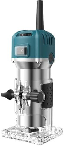 Risegun Fresadora Eléctrica de Madera 800W con 6 Velocidades Ajustables - 28000RPM, Herramienta para Grabado, Biselar y Afeitar Bordes