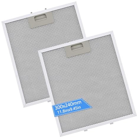 2 Pcs Aluminum Cooker Hood Filters, 300mmx240mm 5-Layer Aluminum Universal Cooker Hood Filter, Mesh Hood Vent Filter Fit for Many Leading Brand