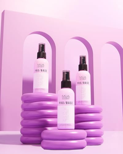 MUA Makeup Academy Pro/Base Glow Dewy Spray fixateur de maquillage, avec vitamine E, acide hyaluronique, glycérine et niacinamide, 70 ml, végétalien et sans cruauté envers les animaux