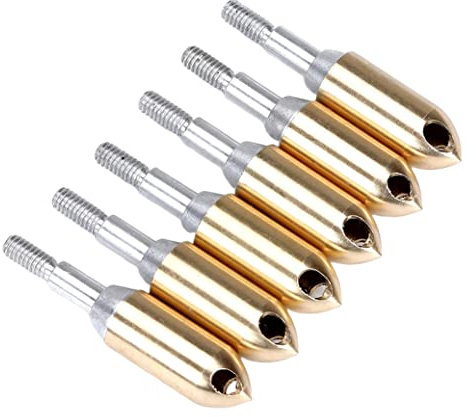 BEAHING Arrowhead Tips, Archery Heads Copper Whistle Arrowhead Outdoor Practice Whistles Arrow Broadhead 6PCS, Archery Broadhead