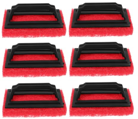 SUPVOX 6 Cepillos de Serigrafía Mango Rojo, Cepillo Removedor de Tinta para Limpieza de Pantallas, Estropajo para Serigrafía Multifuncional, Accesorios de Limpieza para Artes