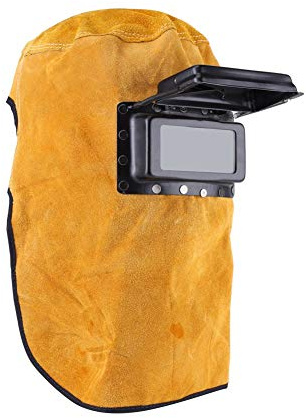 Welding Helmet Mask with Lens, Leather Welding Hood Work Hat, Adjustable Welding Helmet Mask, Sweat Absorption, Heat Resistant, Breathable, for Welding Workplaces
