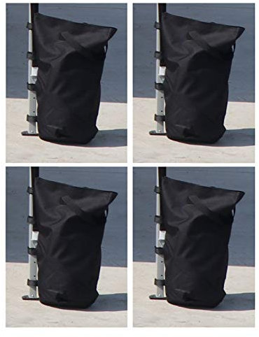 Kronenburg Pavillon Gewichte 4er Set in Schwarz – mit Sand, Splitt, Kies etc. befüllbar – Füllvolumen pro Stück ca. 13 kg - zusätzliche Standsicherung für Gartenzelt