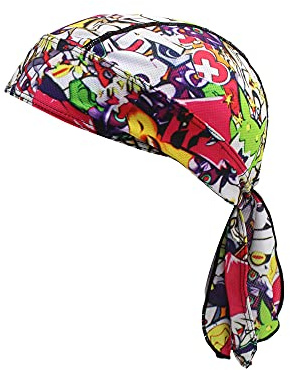 Bandana Homme Casquette Sport Bandana Cap Bandana respirant - Durag Foulard Vélo Headgear Bonnet Homme Chapeau Homme Protège Tête Bandeau Séchage Rapide pour Cyclisme Moto Danse Hip-hop Camping Tennis