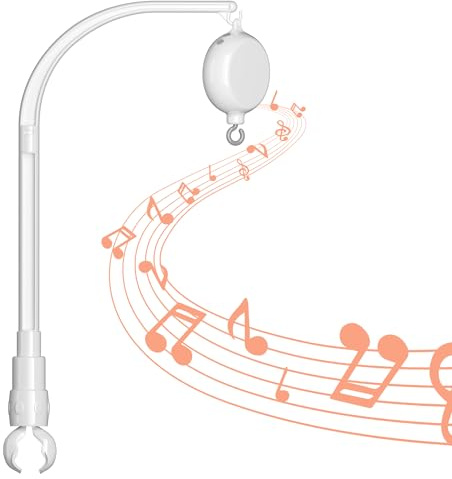 FEISIKE Baby Crib Mobile Arm with Music Box Spin Motor,23 Inch,Volume Control,3 Modes(Turn & Music,Turn Only, Music Only),Nursery Decor Hanger,Holder for DIY Clamp Mobile,35 Lullabies,30 Min Auto-Off