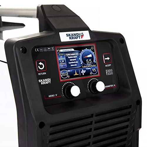 SKANDI KRAFT iTech MIG 220 4R Inverter Schweißgeräte, 4-Rollen-Drahtvorschub, MIG MAG auto fülldraht 3in1 kombi schweißgerät, WIG, LIFT-MMA - PremiumPlus
