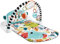 Fisher-Price Kontrast Kick & Play Pianospieldecke für Babys, Spielspaß Pianospieldecke, tragbares Musikspielzeug mit Smart-Stages-Lerninhalten, ab 0 Monaten, blau, französische Version, HWY56