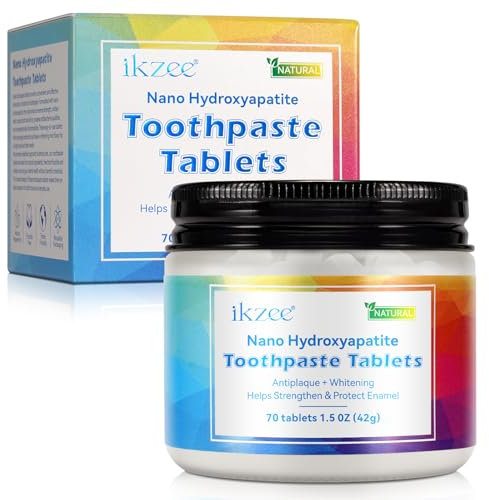 Toothpaste Tablets - Natural Peppermint Nano Hydroxyapatite Compact Portable Healthy Oral Cavity Long-Lasting Freshness No Water Needed Brush-Free Formula Toothpaste Tablets for Sensitive Teeth