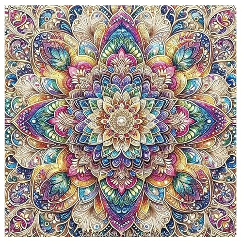 SHEGZHUC Diamond Painting Mandala colorato 30 x 30 cm, decorazione da parete per adulti, mosaico