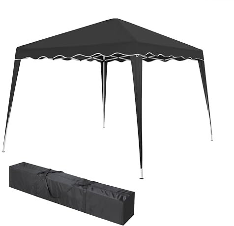 Faltbarer Pavillon 3x3m inkl. Tasche | wasserabweisend, UV 50+ Schutz | Pop Up Zelt, Faltpavillon Gartenzelt, Partyzelt, Capri | Klicksystem Metall-Gestänge (Grau)