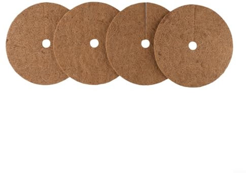 Alfombrillas de fibra de coco para mantillo, paquete de 4 para mejorar el crecimiento de las plantas y las malas hierbas en tu jardín (25 cm)