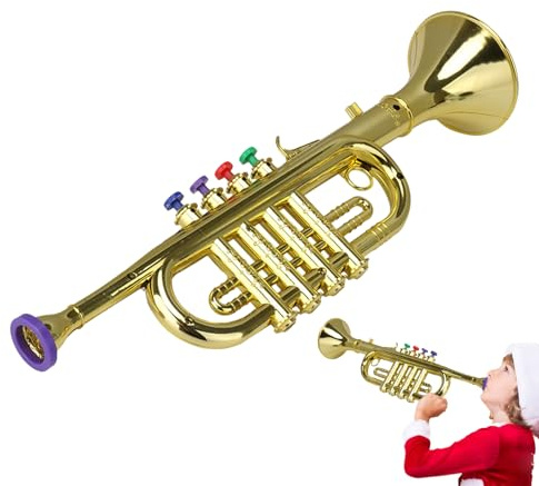 Giocattolo Di Tromba Per Bambini: Del Suono Luminoso, Strumento Di Riproduzione Educazione | Giocattolo Del Musicale A 4 Pulsanti, Favorire Abilità Creative Per La Celebrazione Di Natale