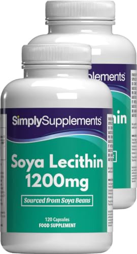 Capsule di Lecitina di Soia 1200mg | Lecitina di Soia ad Alta Purezza | 240 Capsule = Scorta di 2 Mesi | Certificato GMP & Prodotto nel Regno Unito | Fonte Naturale di Fosfolipidi Essenziali