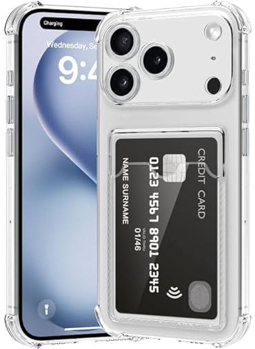 SFthingsss Kompatibel med iPhone 17 Pro Max fodral stöttåligt plånboksfodral för iPhone 17 Pro Max fodral med korthållare skyddande telefon gummi stötfångare fodral för iPhone 17 Pro Max korthållare