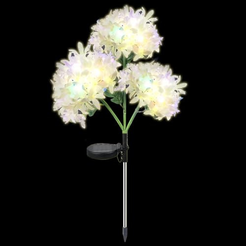 ortensie – artificiale luminoso con 2 modalità di illuminazione, petali e foglie di seta, decorazione da giardino, cortile e patio, decorazione per esterni per casa e patio
