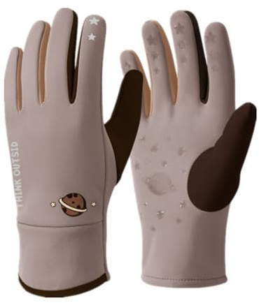 Kids Winter Gloves Boys Girls Warm Thermal Water-Resistant Running Cycling Snow Skiing Non-Slip Windproof Protection Outdoor Dirt Bike BMX Riders Gear (Khaki)