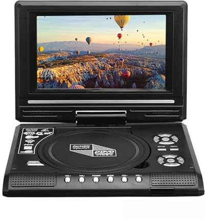 Mini DVD-spelare 7,8 Tums Stationär Digital Smart-TV CD-spelare Fjärrkontroll Bärbar Resa 270° Roterbar Skärm Platsbesparande