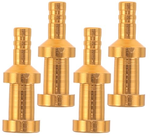 DOITOOL Lot de 4 Adaptateurs D'embout de Pompe à Air en Alliage D'aluminium Doré, Compatibles Valves Vélo, Matelas et Bateaux Gonflables, Embouts de Gonflage Légers et Solide pour Usage