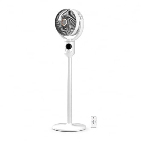 TEK ONE Tecnologia Ventilatore a Piantana Ricaricabile USB-C con Telecomando | 5 Velocità Silenziose | Oscillazione 90° e Inclinazione 120° | Timer 9H | Luce LED Notturna