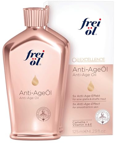 frei öl Anti-Age Oil – fast absorbing body & face oil with camellia and vitamin A + E, nourishes skin soft and smooth, microbiome-friendly and vegan, 125 ml / 4.23 fl.oz