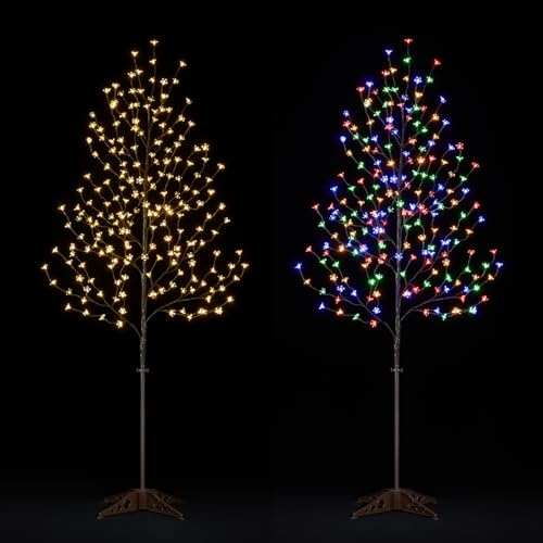Lightshare 6.5FT LED Lighted Cherry Blossom Tree, 208 LED Warm White to Multicolor, Timer and Dimmer with Remote, Home Garden, Summer, Wedding, Holiday, Party Decoration for Indoor and Outdoor Use