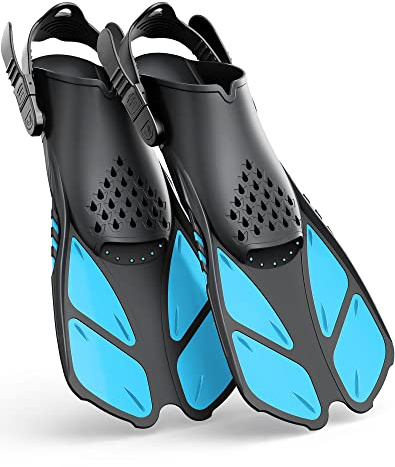 Greatever Snorkel Fins, Travel Size Short Flippers for Snorkel Swim Diving