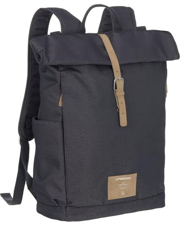 LÄSSIG Wickeltasche Rucksack Green Label Rolltop Backpack Denim Blue dunkelblau
