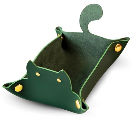 Sage’s Portal Enchanted Cat Dice Tray, Portable Snap Assembly, DND Dice Tray for Dungeons and Dragons RPG Tabletop TTRPG (Green)