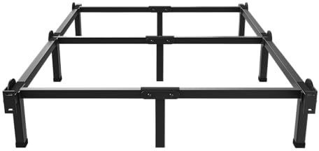 Superay Metal Bed Frame, 9-Leg Bed Base, 8 inches Support for Box Spring, Queen, Easy Assembly, Black