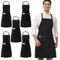 umboom 5 Pack Black Chef Aprons, Catering Aprons for Men Women, Kitchen Work Aprons, Professional Apron for Cooking, Restaurant, Bistro, Bar, Café, Garden, Salon (1 Pocket)