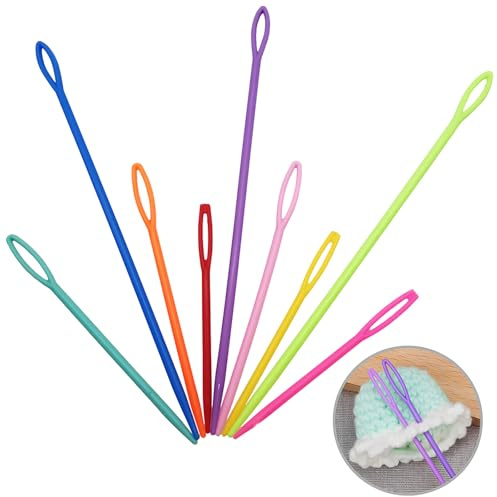 Aghi di Plastic per Bambini, Dujelixa Big Eye Needles, 60 pezzi Ago Arazzo, Ago Cucito Plastica 7cm/9cm/15cm, Ago rammendo, Ago Cucito Grande, Aghi per Cucire a Mano (Mescola i colori in modo casuale)