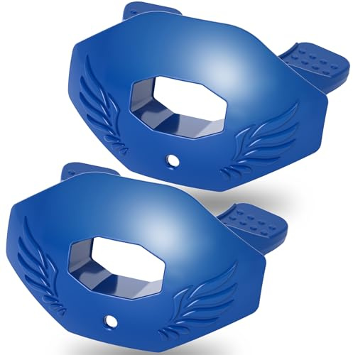 2Pcs Football Mouth Guard,Youth Mouth Guard Football,Football Mouthpiece with Strap,No Boil, Soft and Durable, Maximum Breathing Channel,Fits Adult,Youth Hockey Rugby(Blue)
