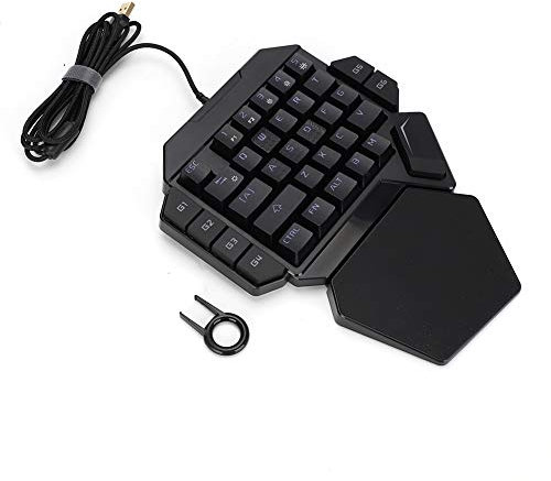 RockVOQRN Teclado para una Mano Teclado mecánico con luz Negra RGB con función de definición Macro Juegos Diseño portátil Compacto para la Mejor Experiencia de Juego